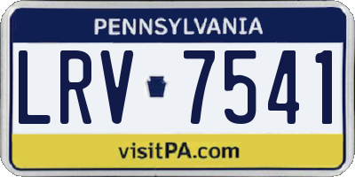 PA license plate LRV7541