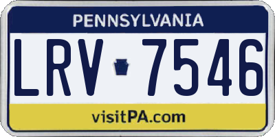 PA license plate LRV7546