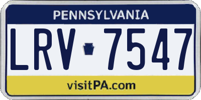 PA license plate LRV7547