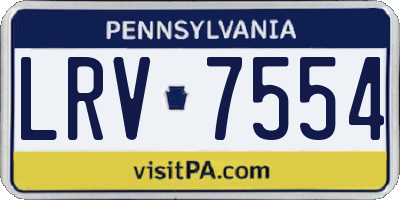 PA license plate LRV7554