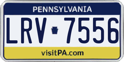 PA license plate LRV7556