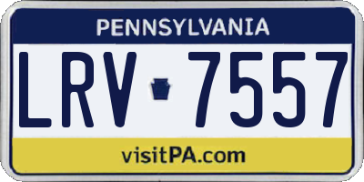 PA license plate LRV7557