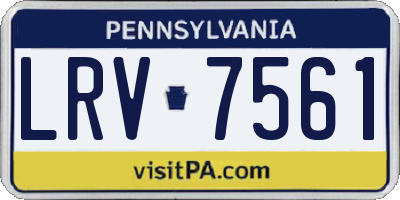 PA license plate LRV7561