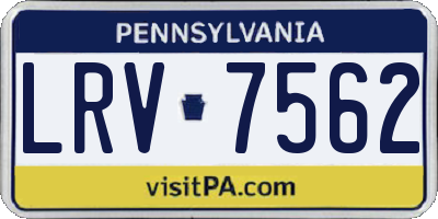 PA license plate LRV7562