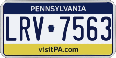 PA license plate LRV7563