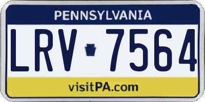 PA license plate LRV7564