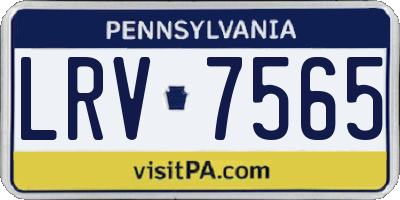 PA license plate LRV7565