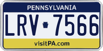 PA license plate LRV7566