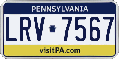 PA license plate LRV7567