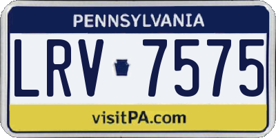 PA license plate LRV7575