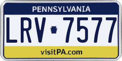 PA license plate LRV7577