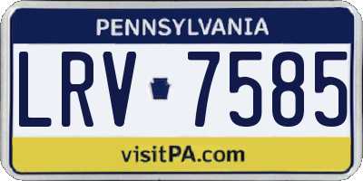 PA license plate LRV7585