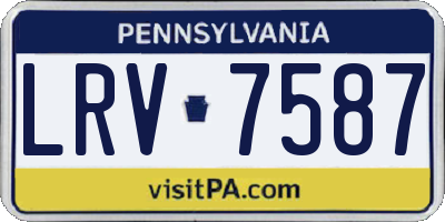 PA license plate LRV7587