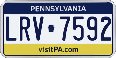 PA license plate LRV7592