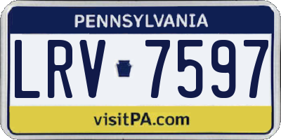 PA license plate LRV7597