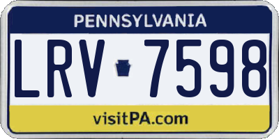 PA license plate LRV7598