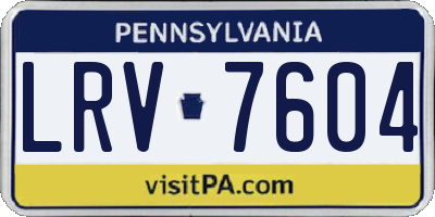 PA license plate LRV7604