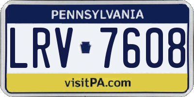PA license plate LRV7608