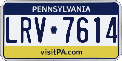 PA license plate LRV7614