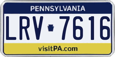 PA license plate LRV7616
