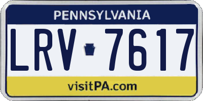 PA license plate LRV7617