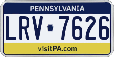 PA license plate LRV7626