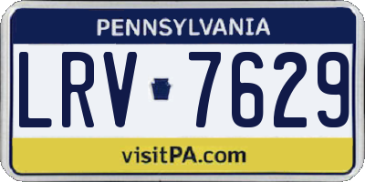 PA license plate LRV7629