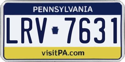 PA license plate LRV7631