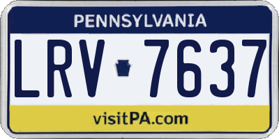 PA license plate LRV7637