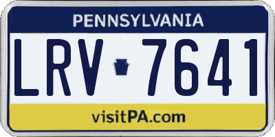 PA license plate LRV7641