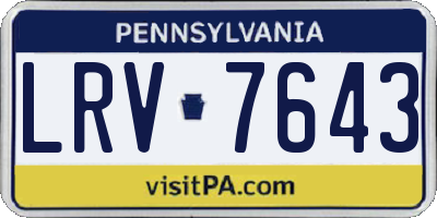 PA license plate LRV7643