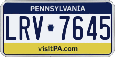 PA license plate LRV7645