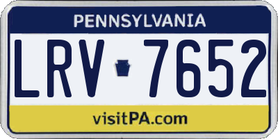 PA license plate LRV7652