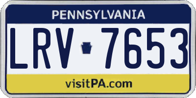 PA license plate LRV7653