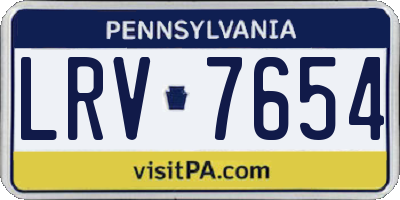 PA license plate LRV7654