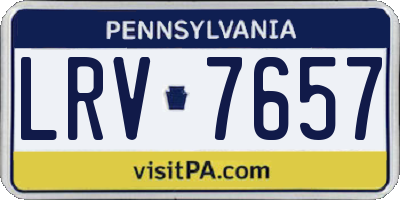 PA license plate LRV7657