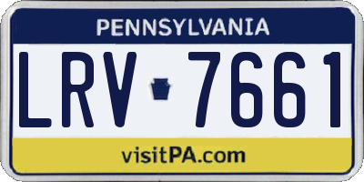 PA license plate LRV7661