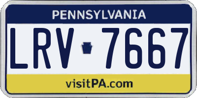 PA license plate LRV7667