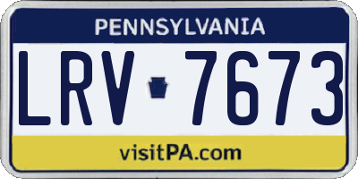 PA license plate LRV7673