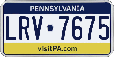 PA license plate LRV7675