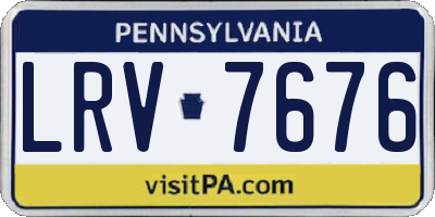PA license plate LRV7676