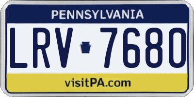 PA license plate LRV7680