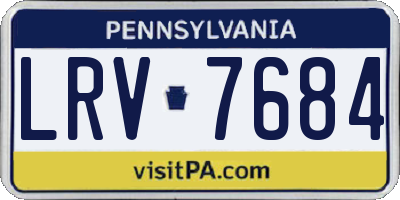 PA license plate LRV7684