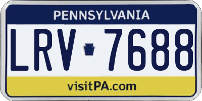 PA license plate LRV7688