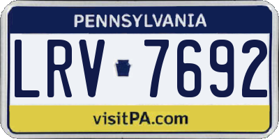 PA license plate LRV7692