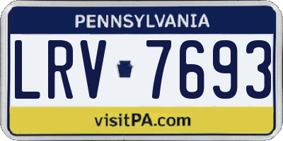 PA license plate LRV7693