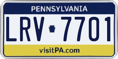 PA license plate LRV7701