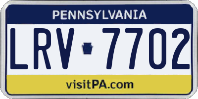 PA license plate LRV7702