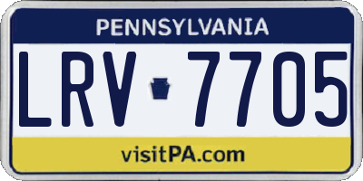 PA license plate LRV7705