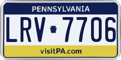 PA license plate LRV7706